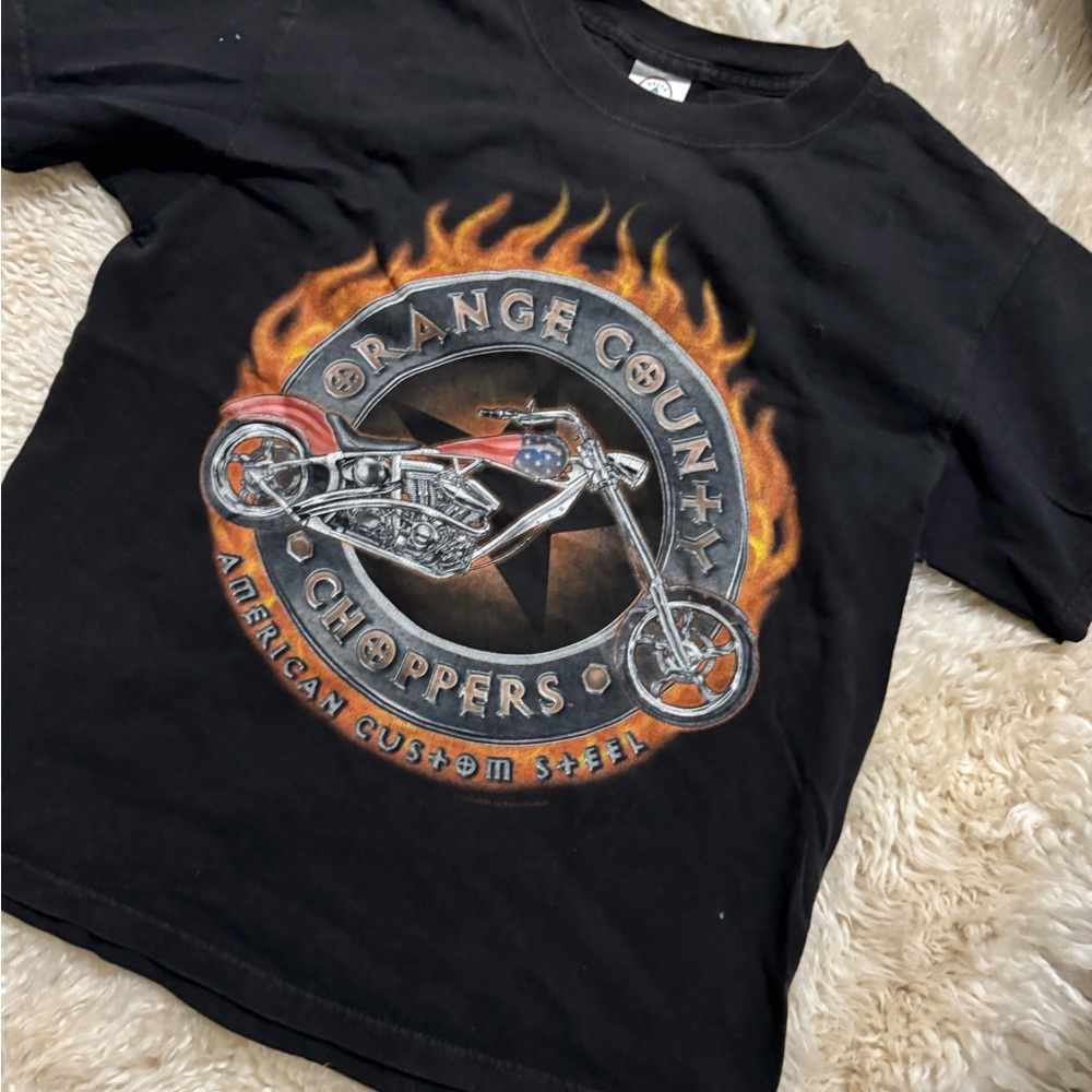 Vintage Biker Delta Black Cotton T-Shirt